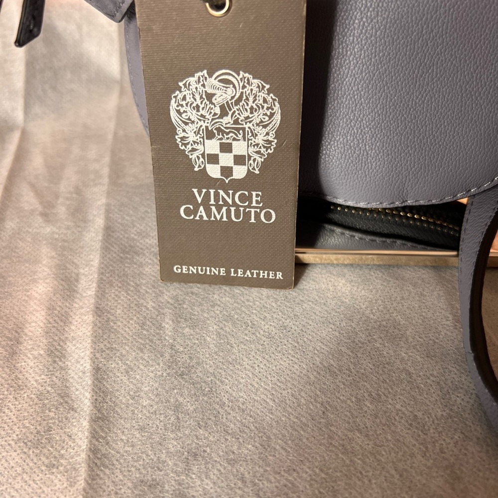 NWT Vince Camuto Genuine Leather Serenity Blue Crossbody Bag, zip closure, - Picture 16 of 17